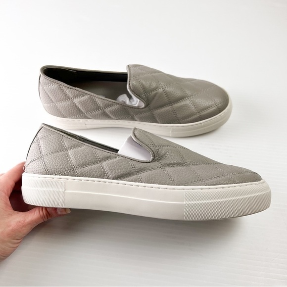 Steve Madden Sneaker Women's 9 Globe Grey Faux Leather Slip On Shoes - Picture 5 of 10